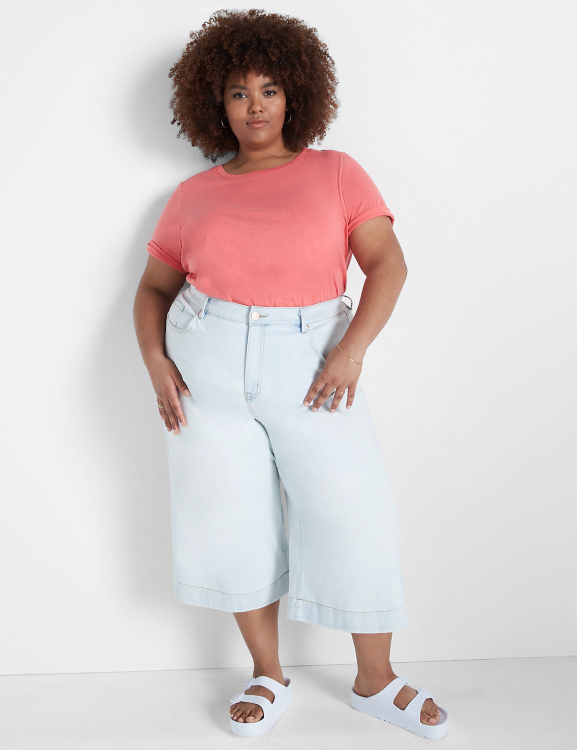 Signature Fit Wide Leg Crop Jean | LaneBryant