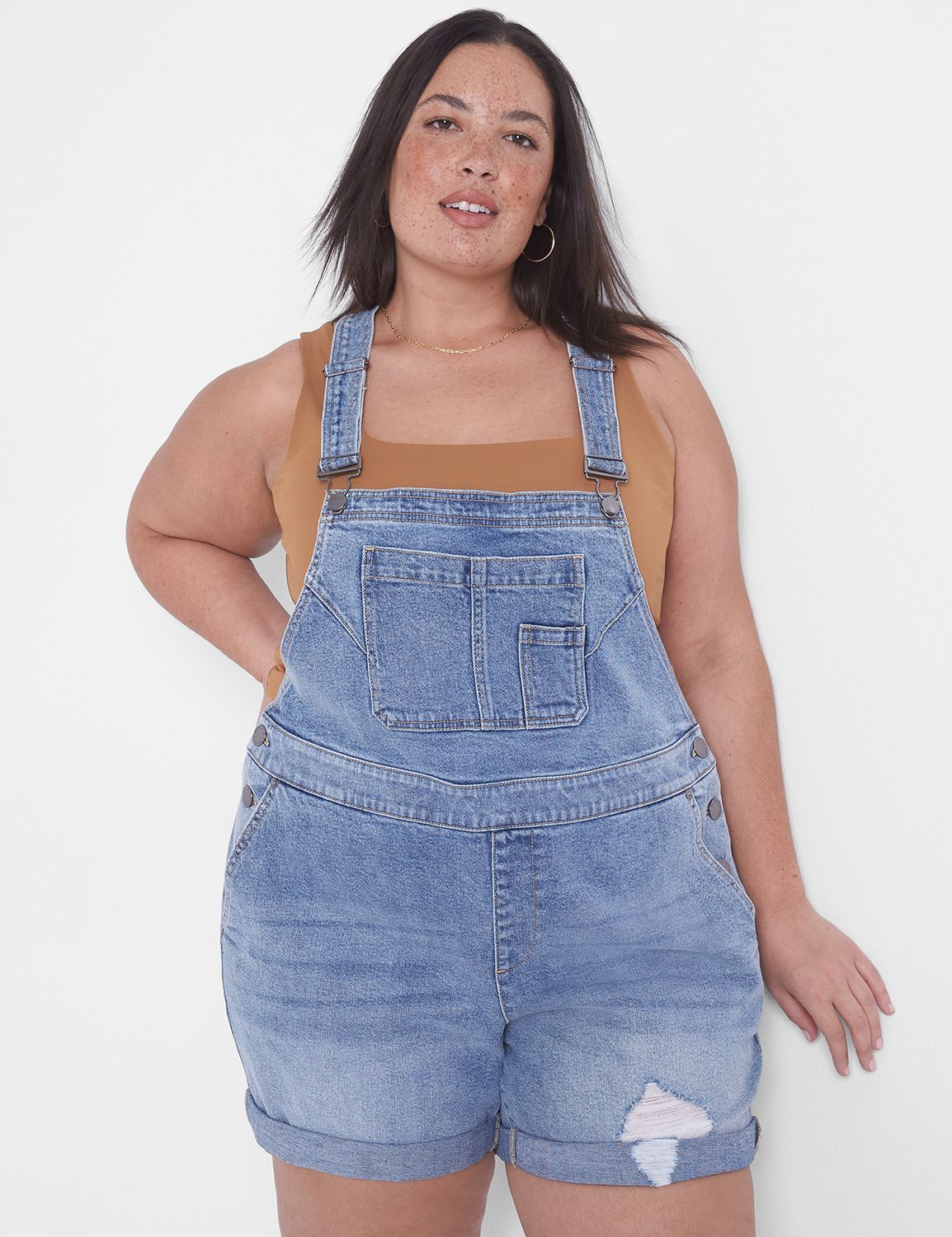 Flytte Bogholder midtergang Boyfriend Short Denim Overalls | LaneBryant