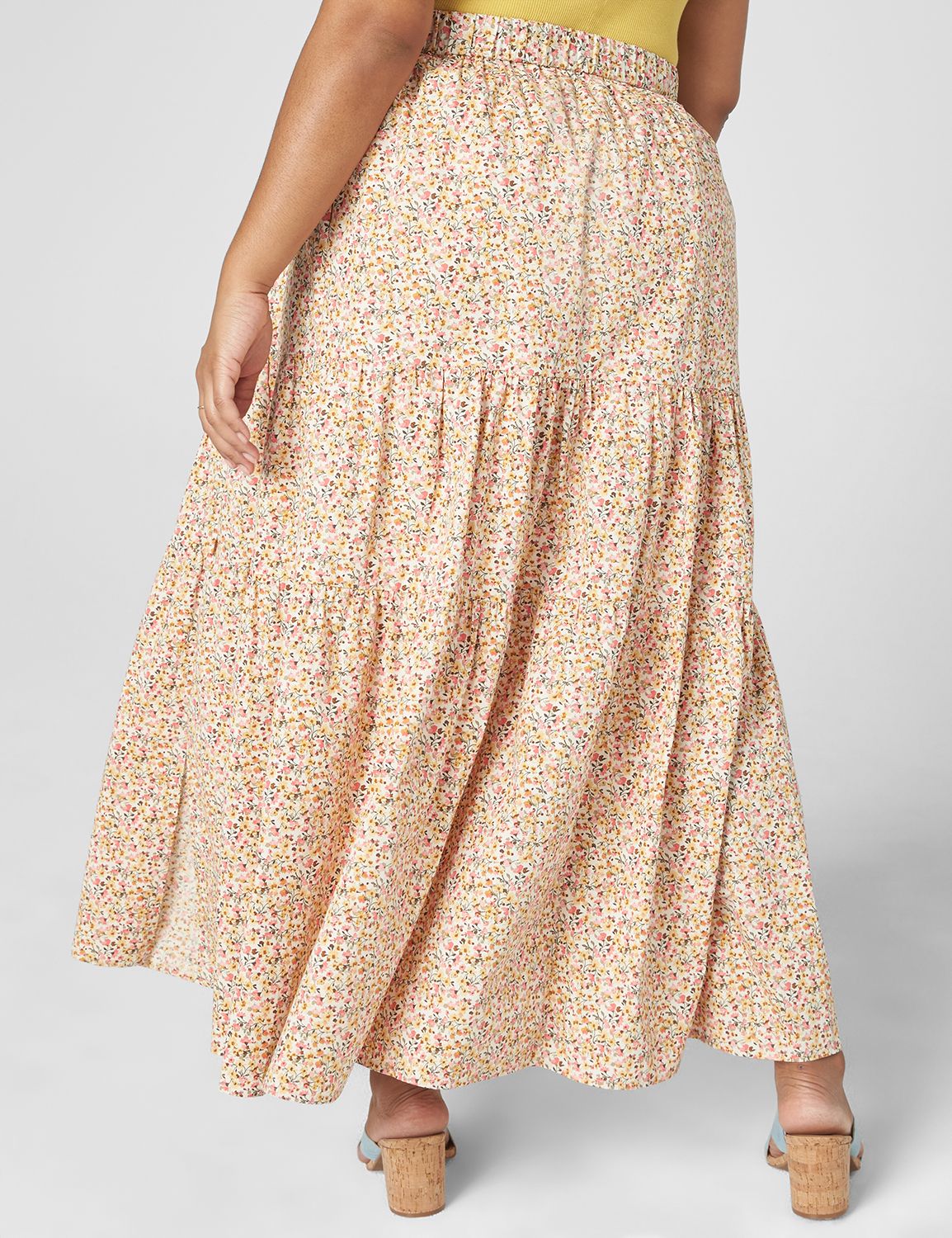 Floral Prints Tiered Maxi Skirt 113