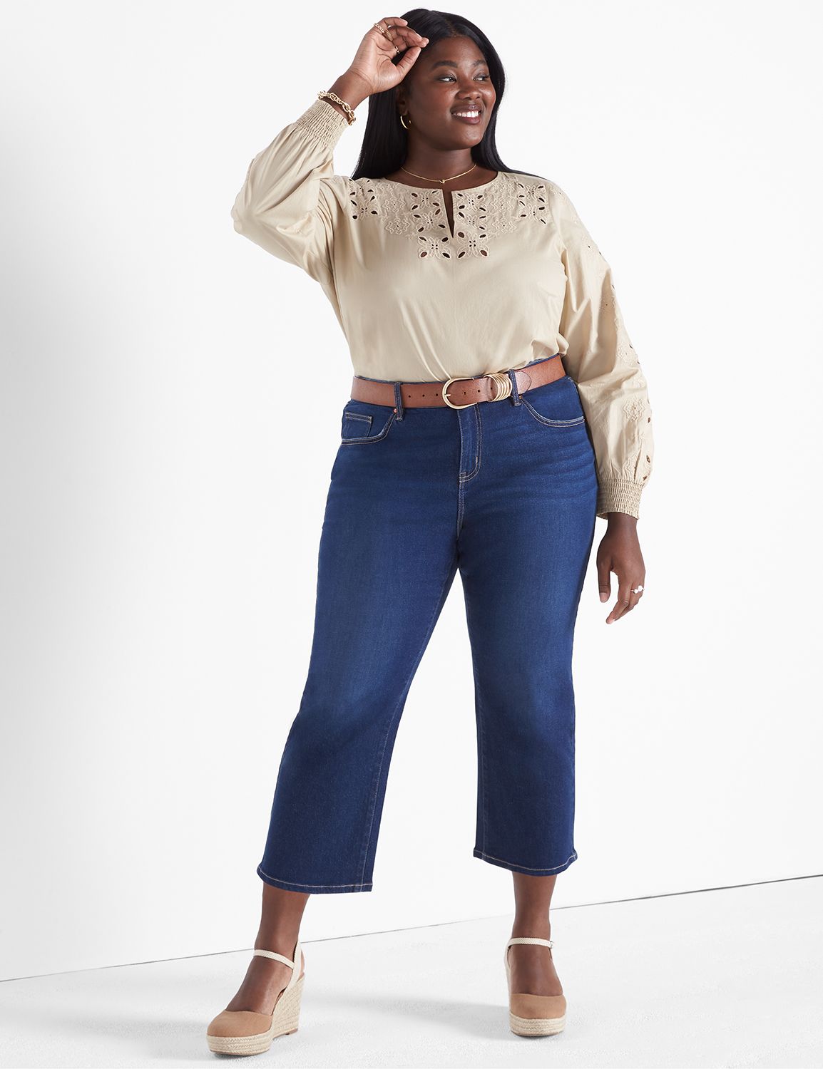 Lane Bryant Mid Rise Girlfriend Crop Jeans 24 Medium Wash Flex Magic  Waistband - $28 - From Kathleen