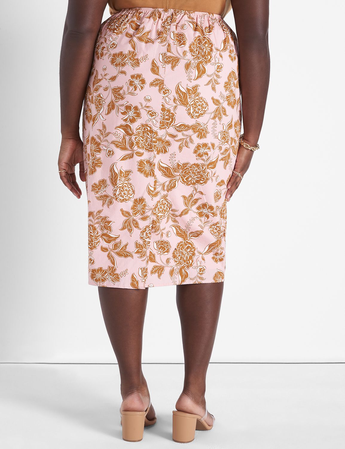 12247 Multi Colour Floral Midi Skirt main image 1