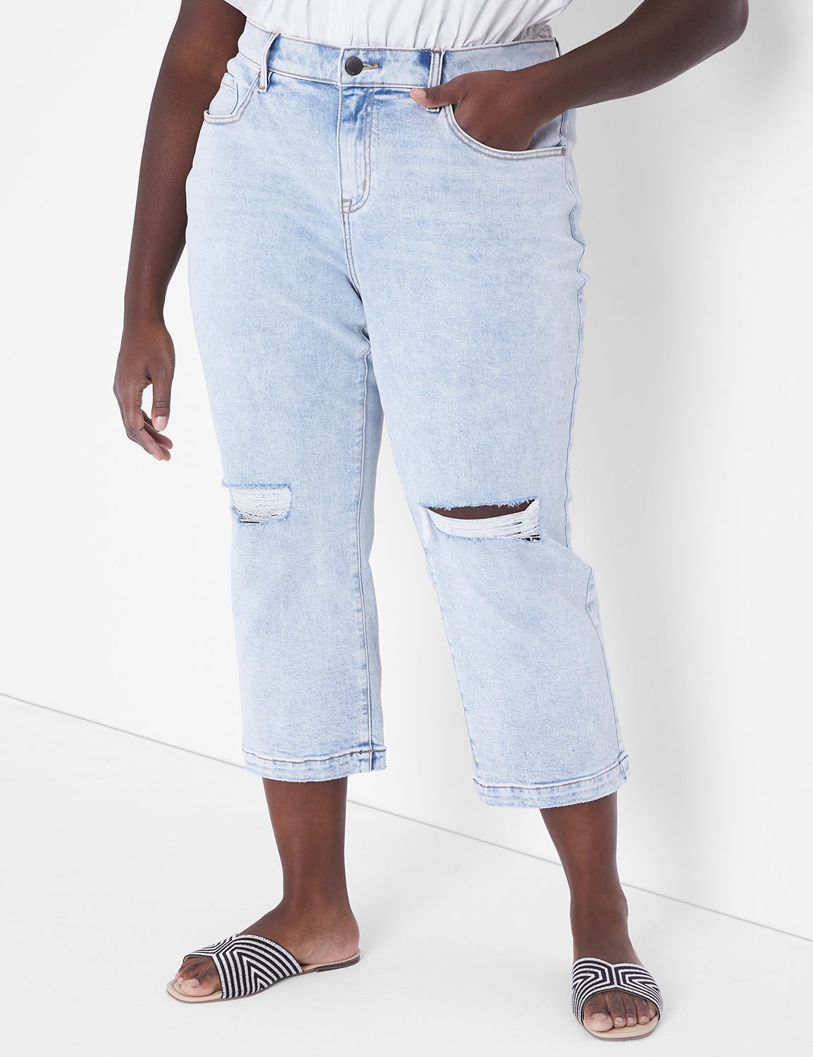 Lane Bryant, Jeans, Lane Bryant Flex Magic Waistband Signature Fit  Midrise Straight Crop Jeans