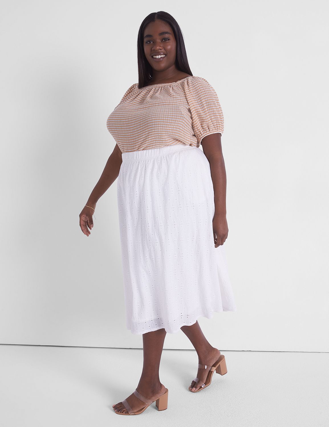 Pull-On Lace Knit Maxi Skirt | LaneBryant