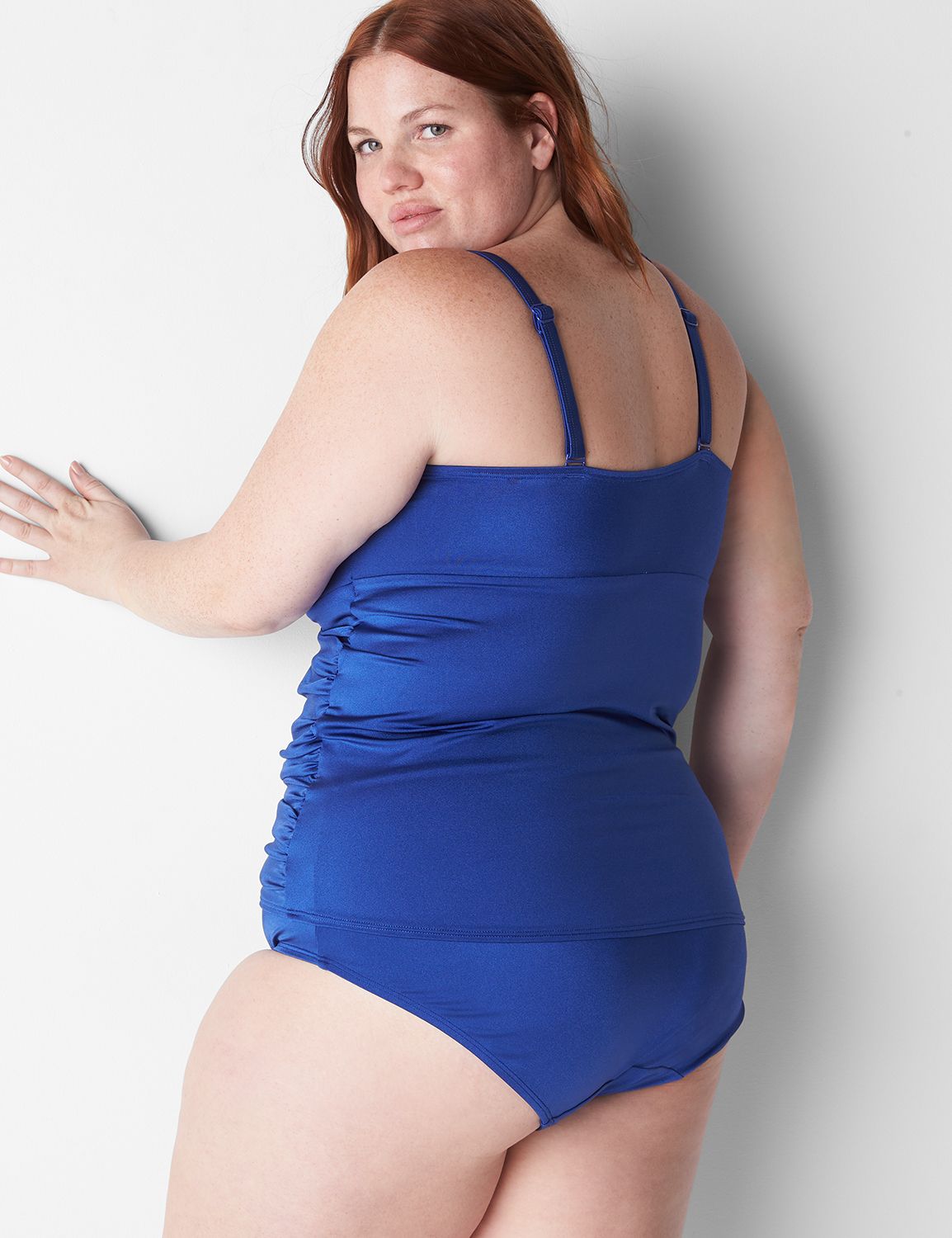 Flutter-Sleeve No-Wire Swim One Piece, LaneBryant