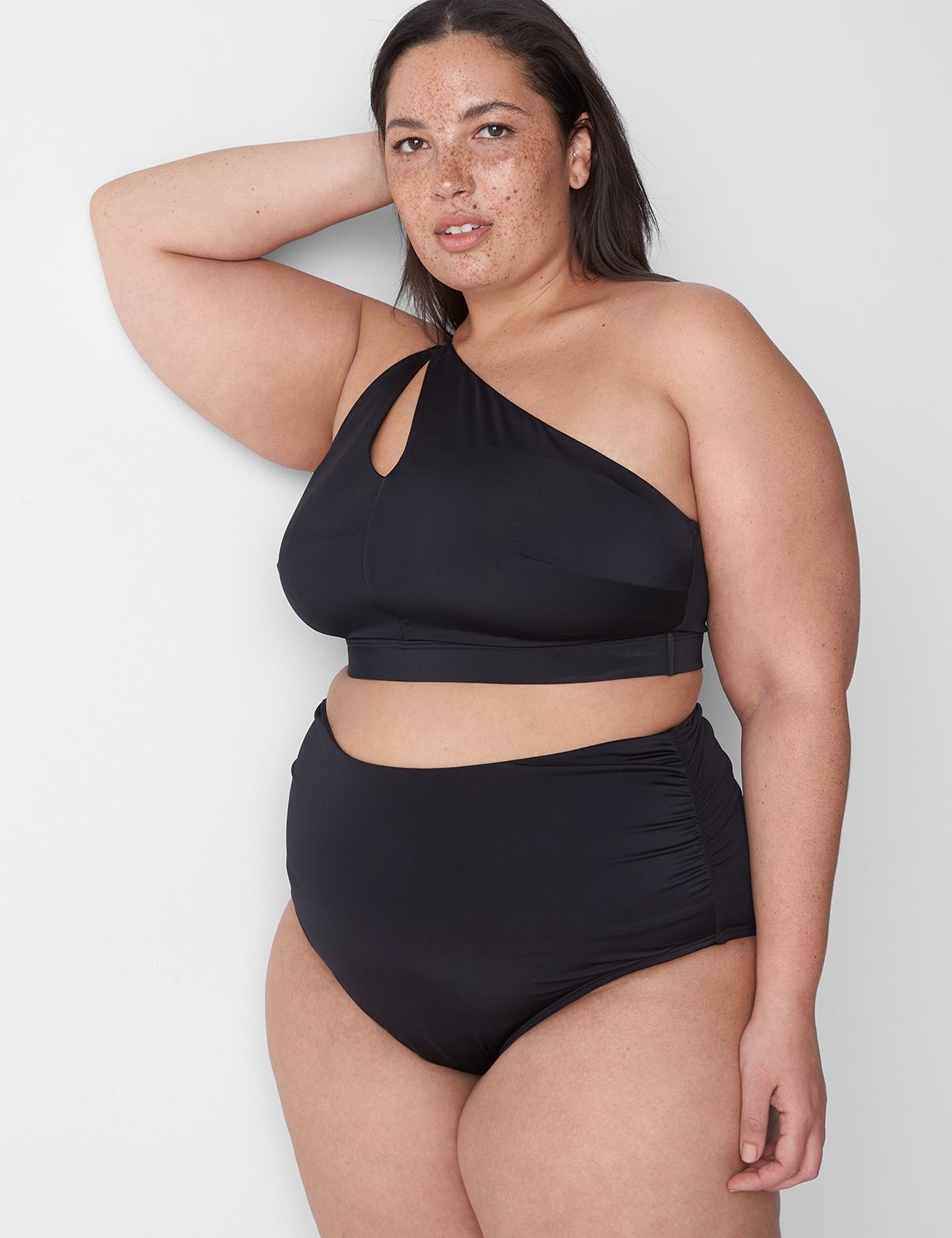 Lane Bryant + Strappy Side Longline Swim Bikini Top With