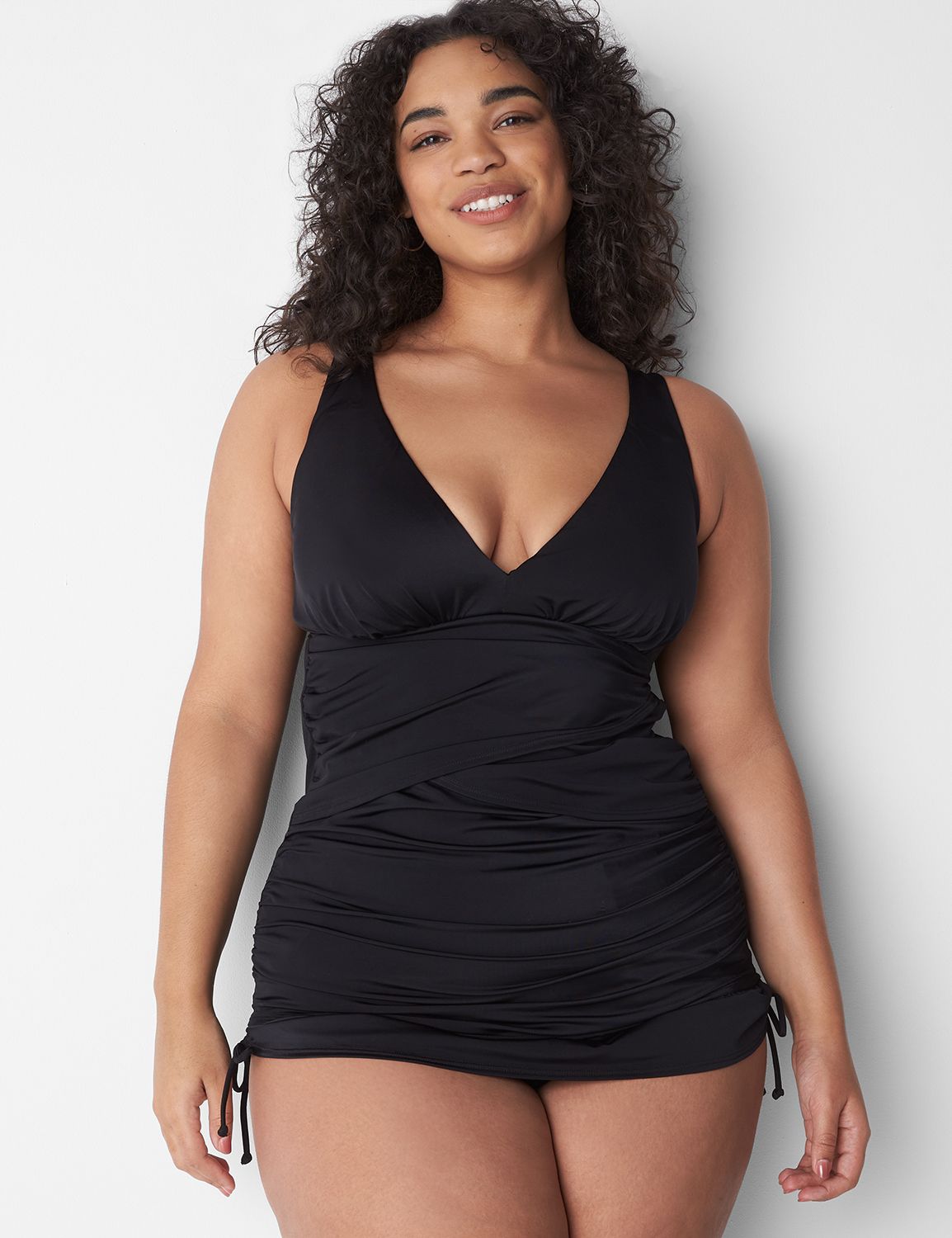 Women Plus Size Skirted Swimsuit One-Piece Swimwear with Flared