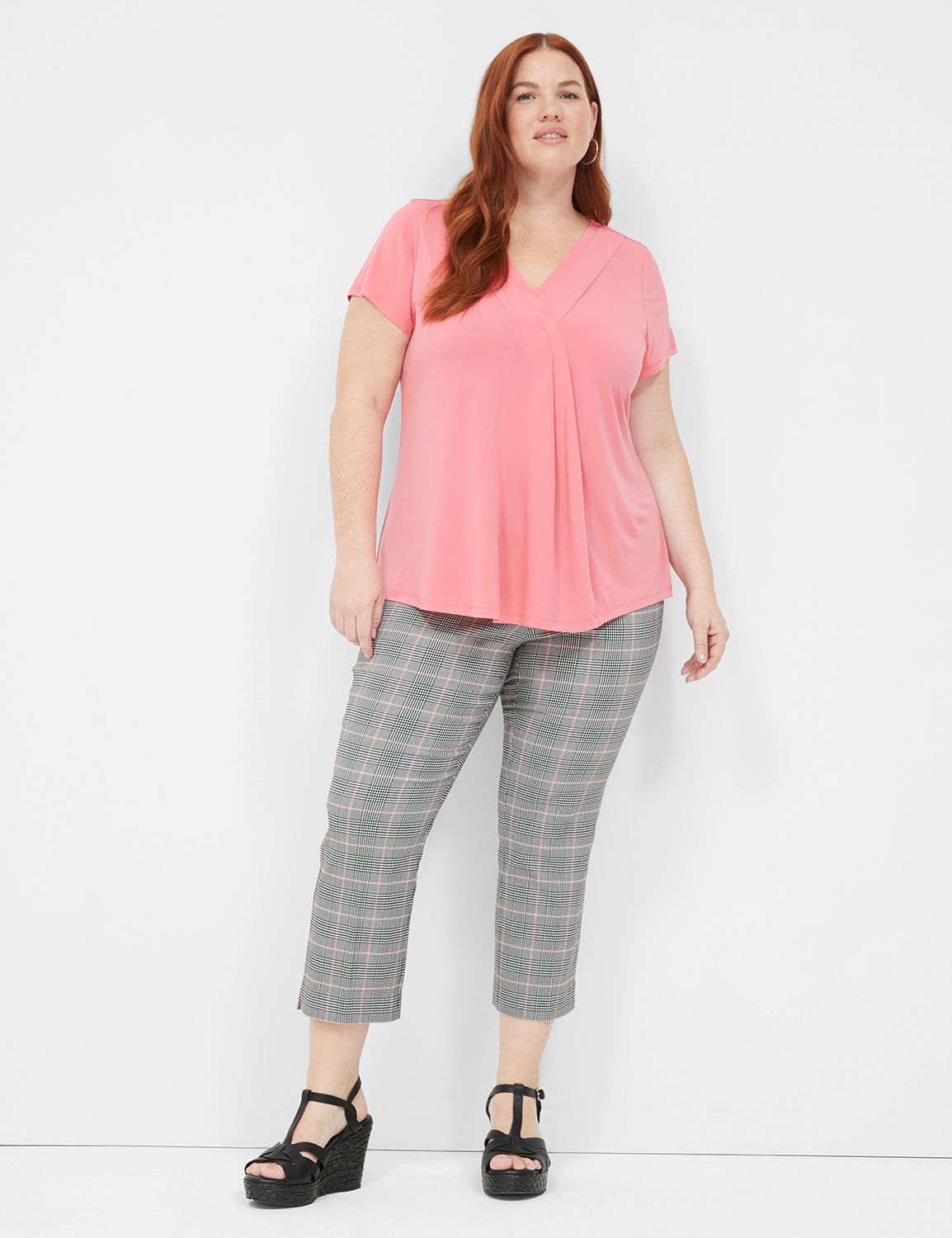 Cap Sleeve Emerald Vneck To main image 1
