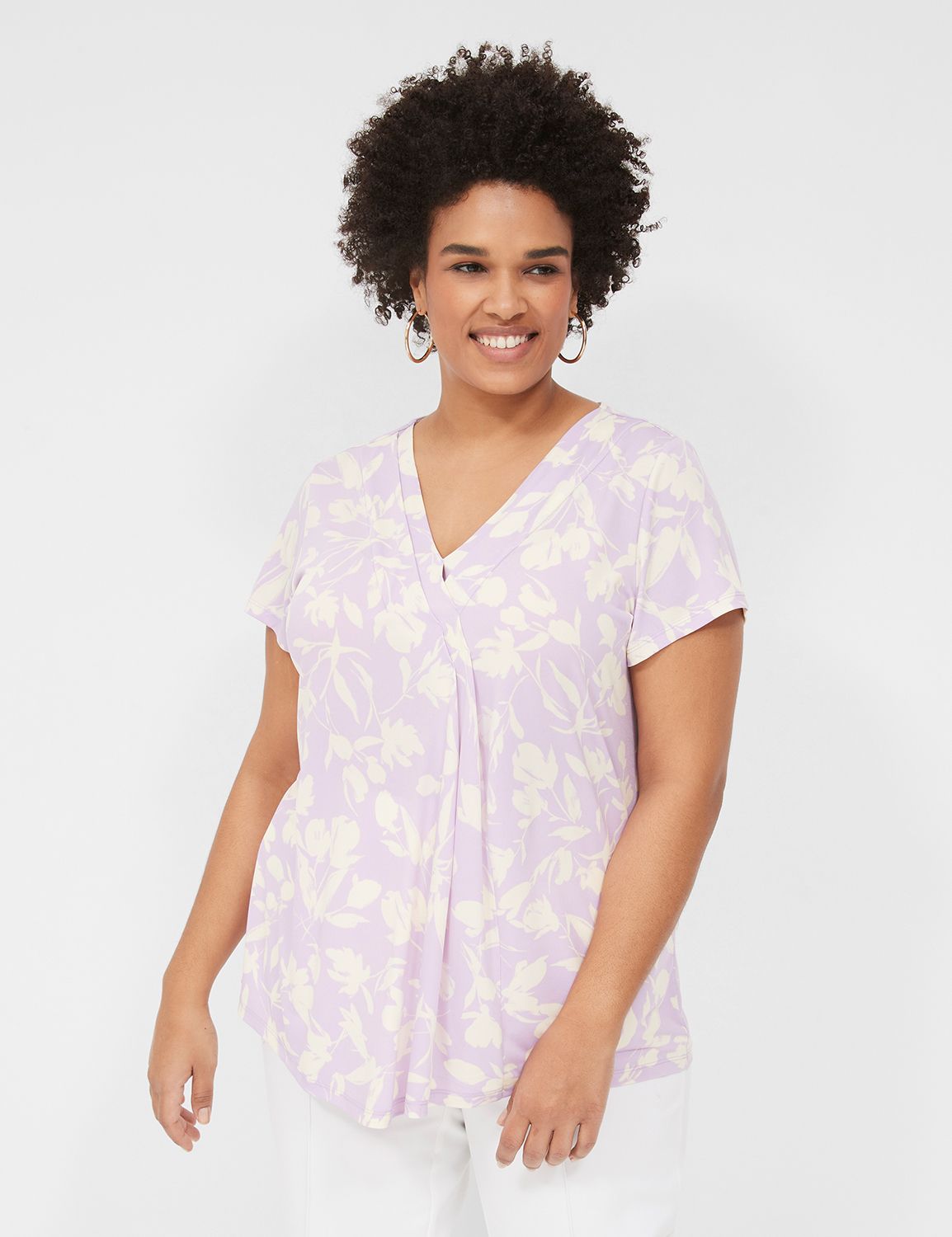 Cap Sleeve Dolman VNeck Matte Jerse Product Image 1