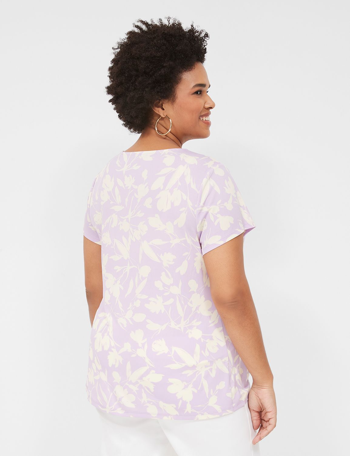 Cap Sleeve Dolman VNeck Matte Jerse Product Image 2
