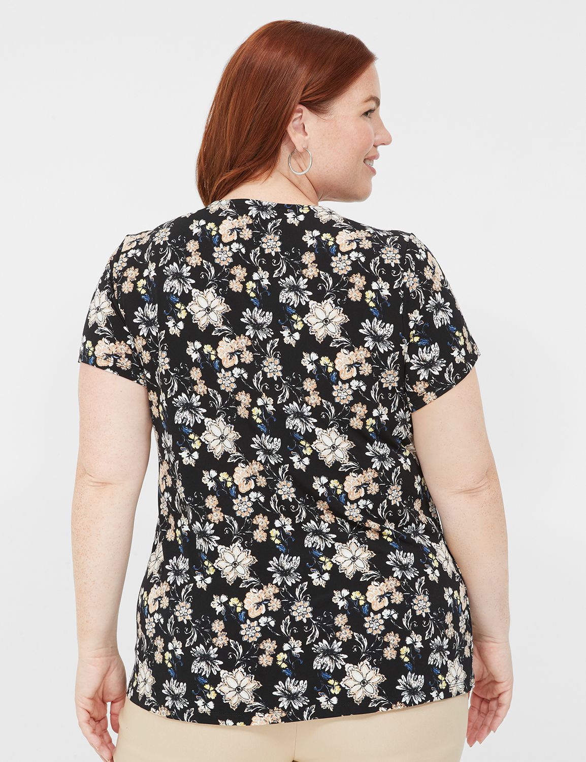 Cap Sleeve Dolman VNeck Matte Jerse Product Image 2