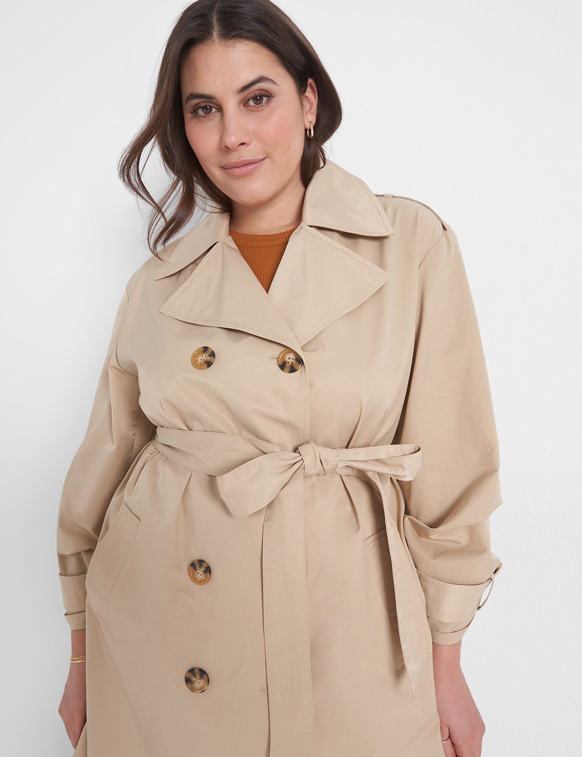 Pind svag Tænk fremad Cotton & Nylon Long Trench Coat | LaneBryant