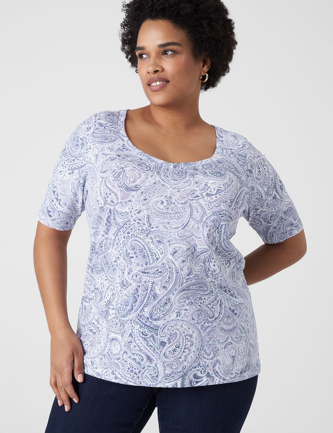 Classic Perfect Sleeve Vneck Tee CO Product Image 1