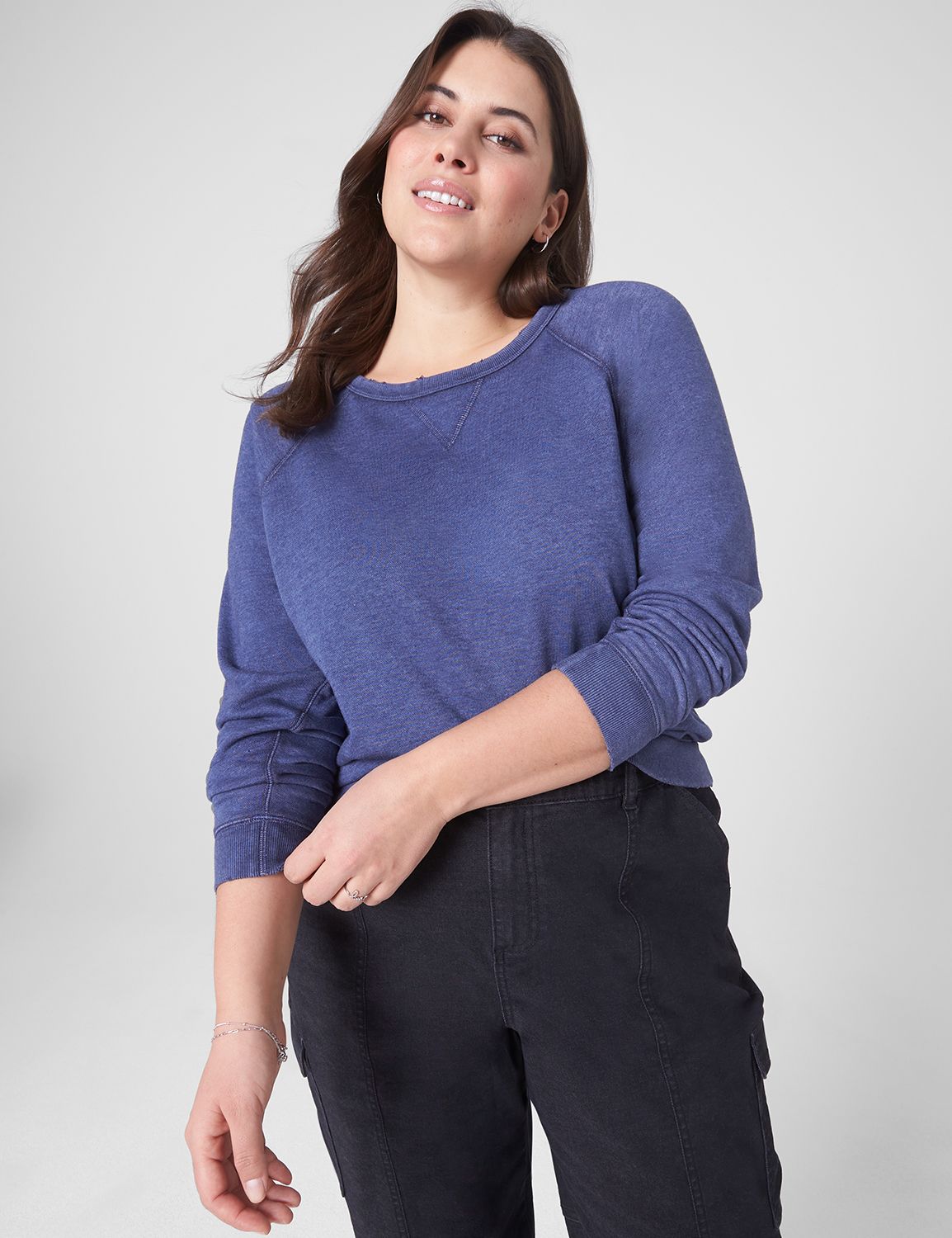 Classic Raglan Long Sleeve Wide Cre | LaneBryant
