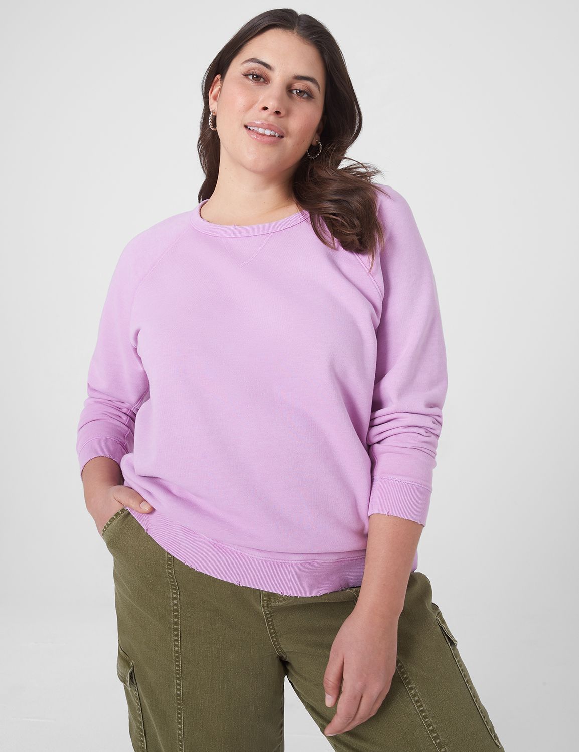 Classic Raglan Long Sleeve Wide Cre | LaneBryant