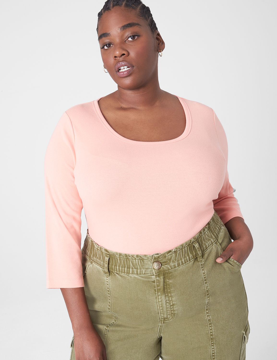 Womens Ribbed Long Sleeve Scoop Neck Tee 3-Pack