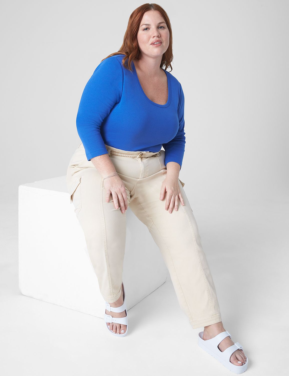 Classic 3/4 Sleeve Scoop Neck Tee 1 Product Image 1