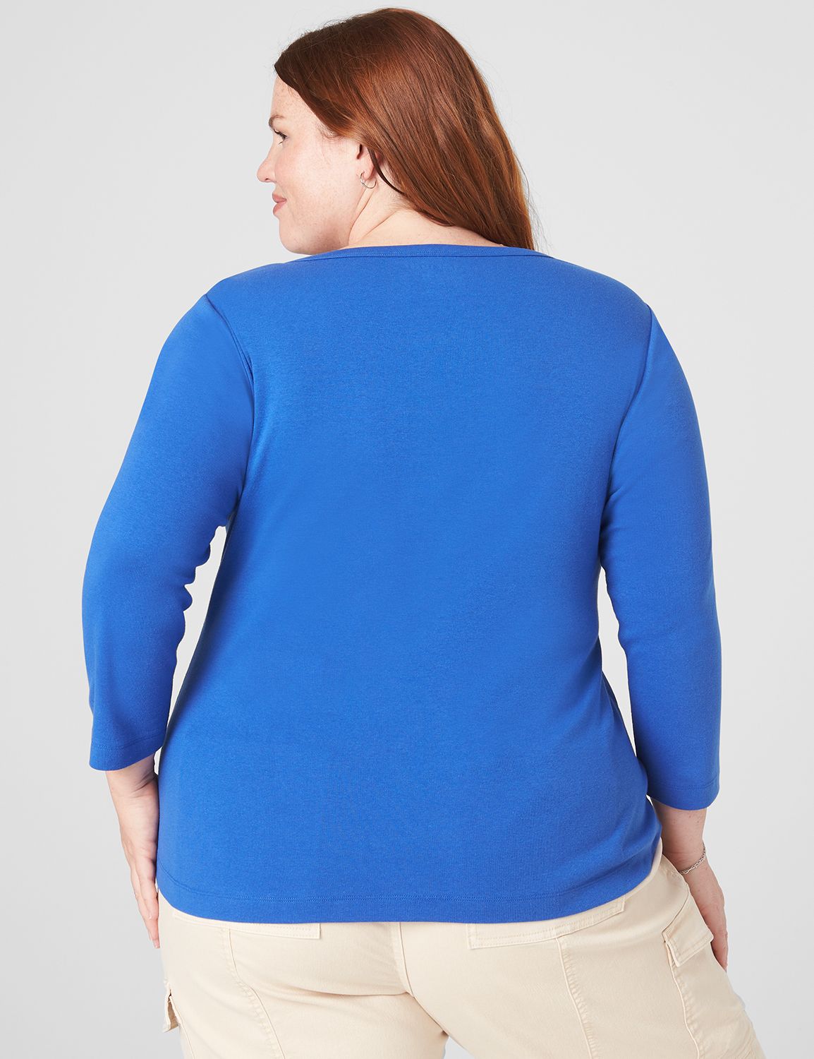 Classic 3/4 Sleeve Scoop Neck Tee 1 Product Image 2