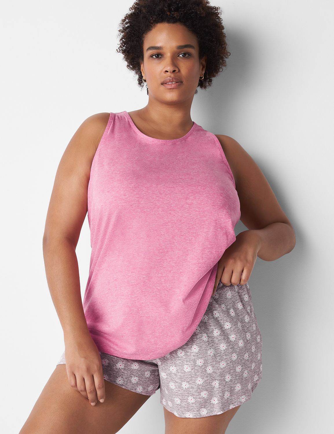 Knit Tank and Block Short PJ Set 11 LaneBryant