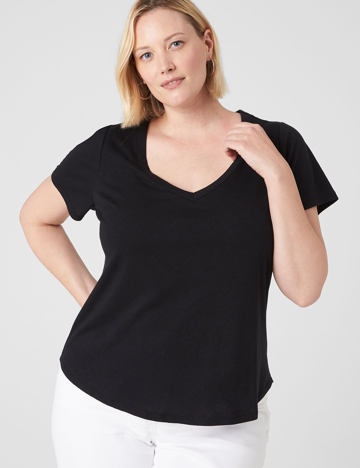 Deep v neck t shirts sales plus size