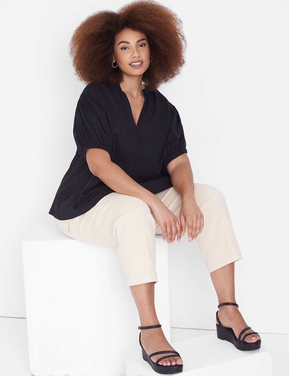 Swing Elbow Length Blouson Collared Product Image 3