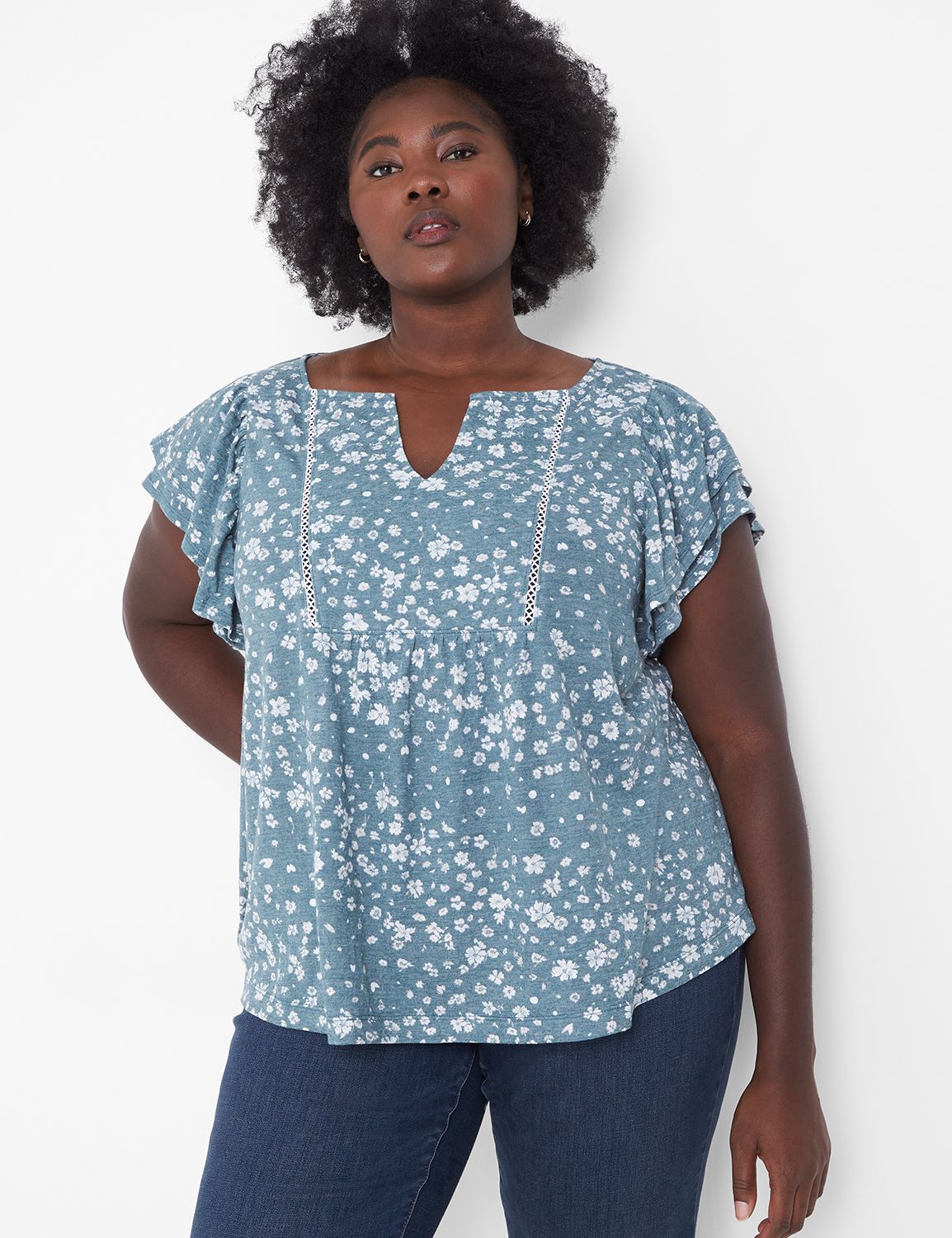 Classic Cap Double Flutter Sleeve N | LaneBryant