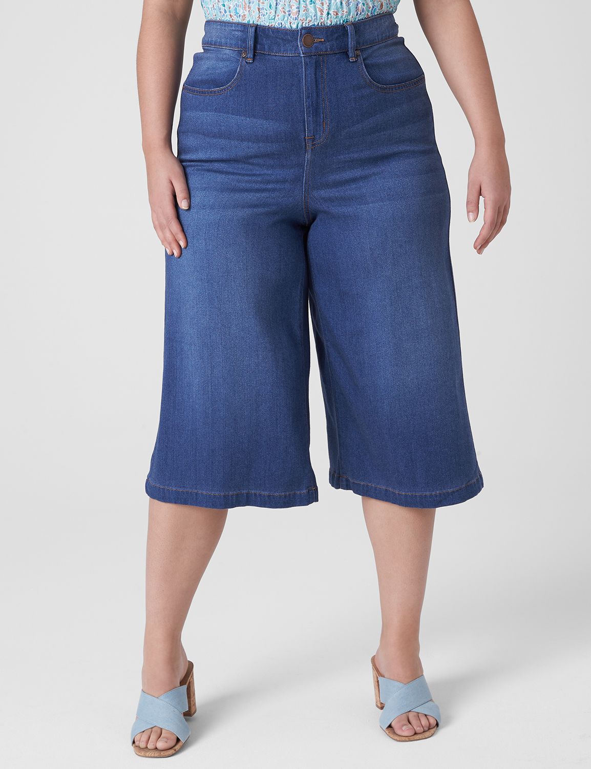 MID RISE FLUID CULOTTE - MEDIUM DEN Product Image 1