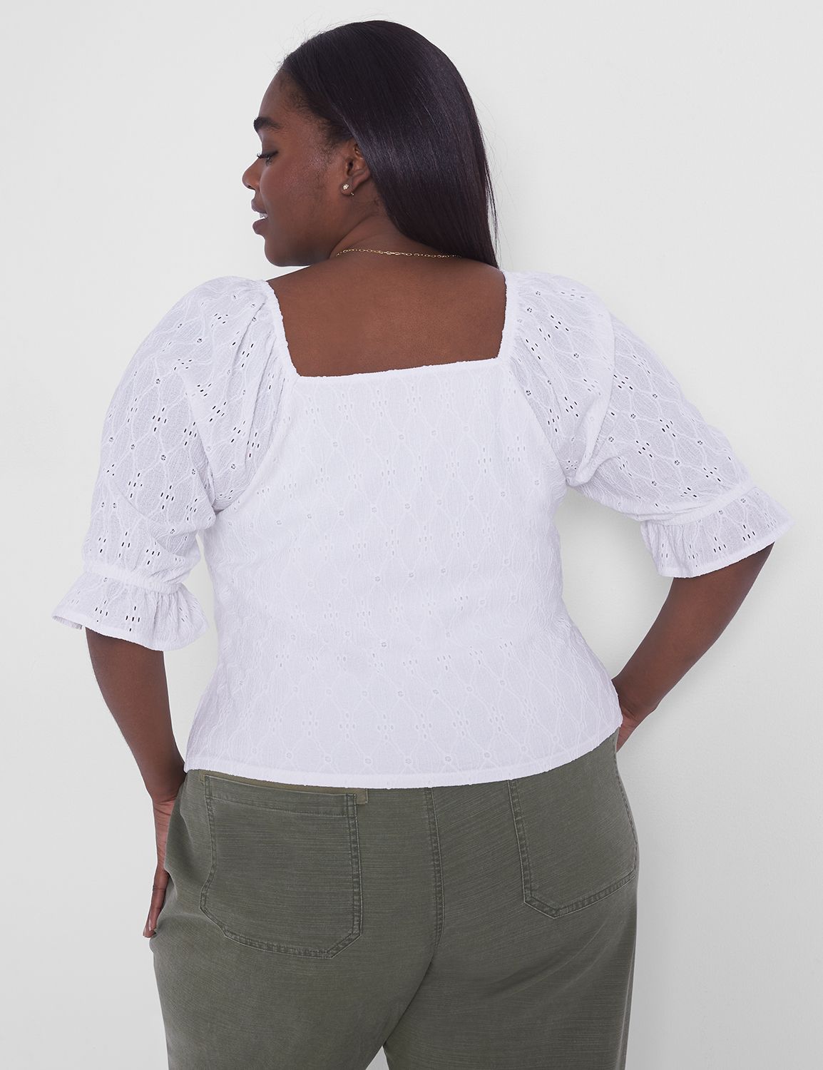 Terra & Sky Plus Size Waffle V-Neck Tee, Time and Tru High Rise