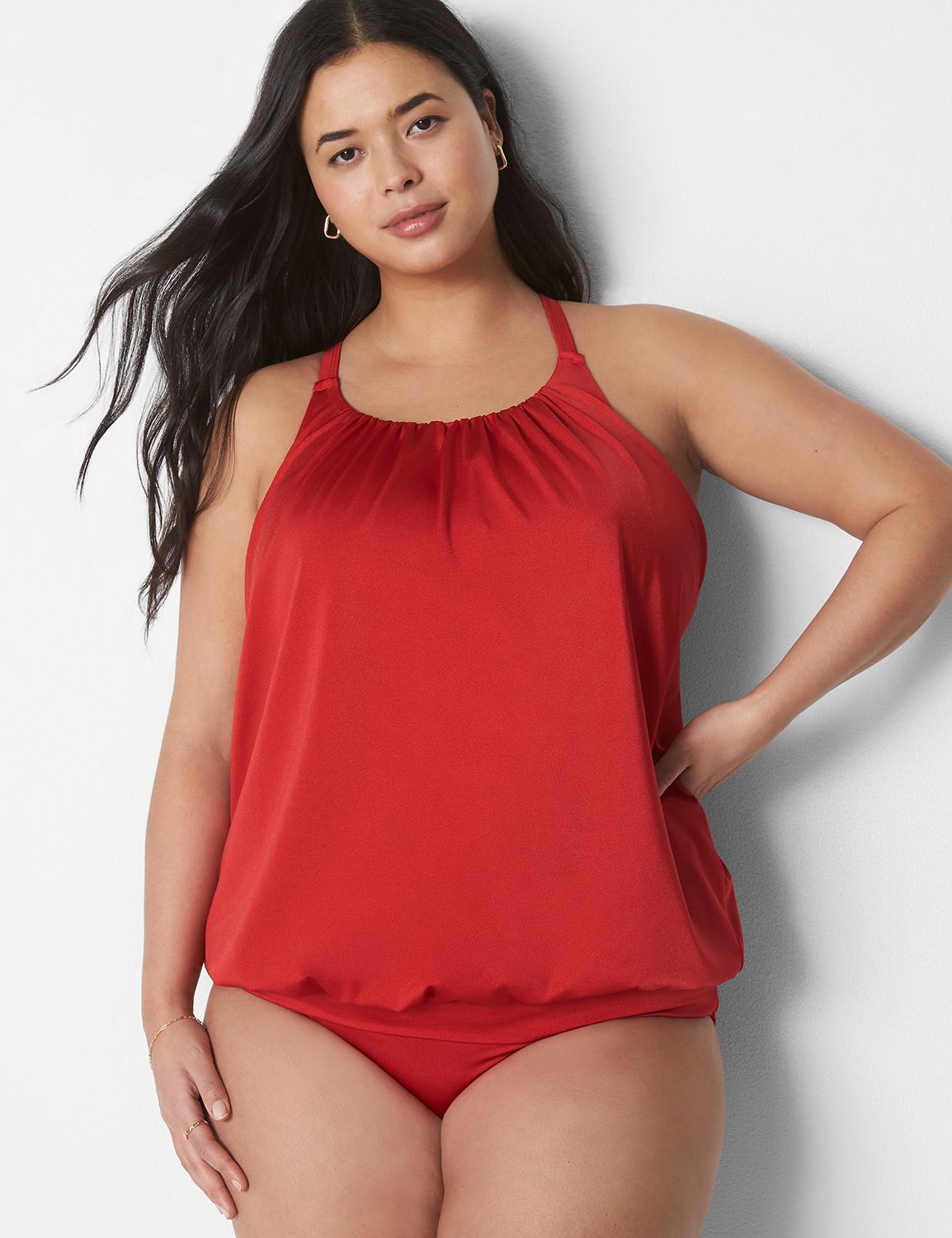 Lane bryant blouson swim on sale tank