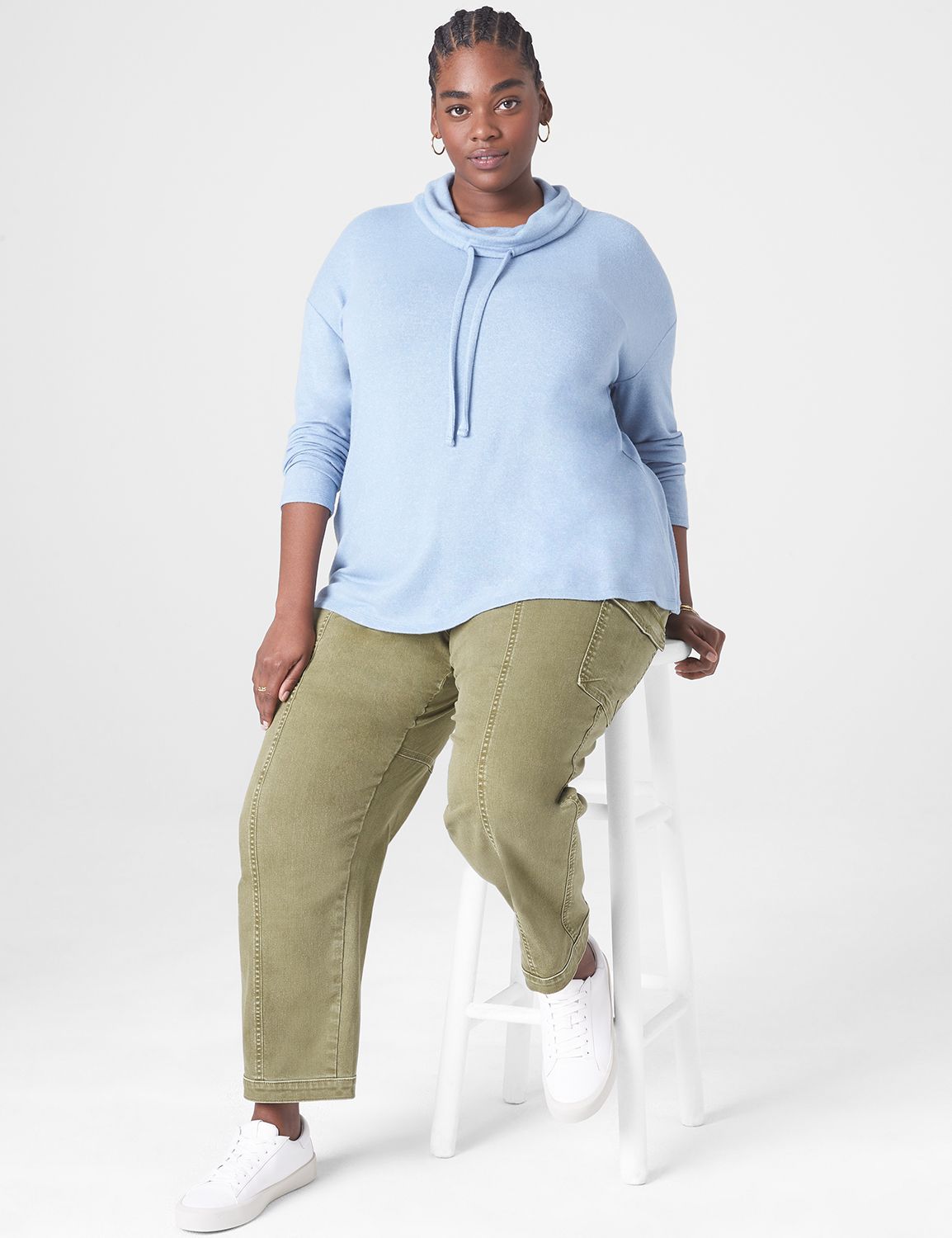 Swing Long Sleeve Funnel Neck Drape Product Image 1