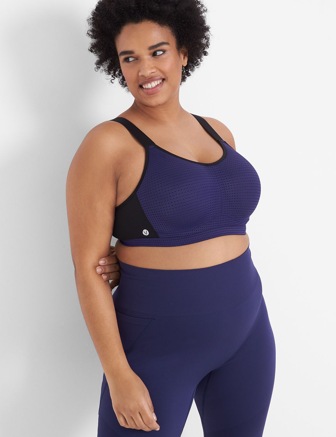 Livi Active Lane Bryant Sports Bra High Impact Underwire 44DD Grey Black