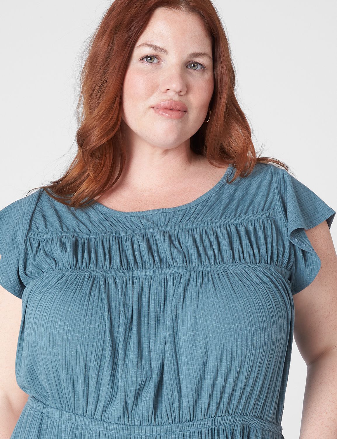 Flutter Sleeve Double Tie Front V n | LaneBryant