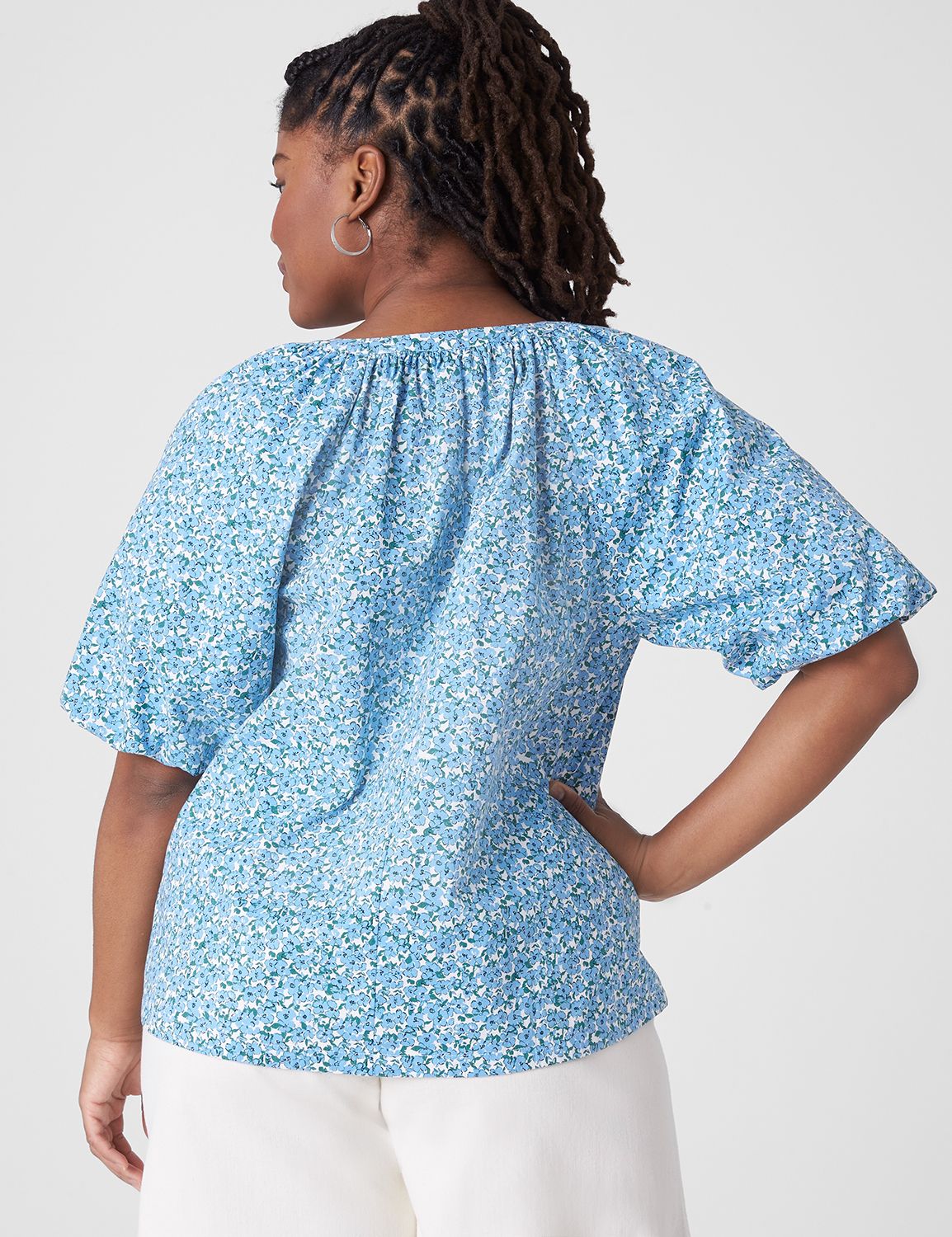 Classic Short Sleeve Split Neck Top Product Image 2