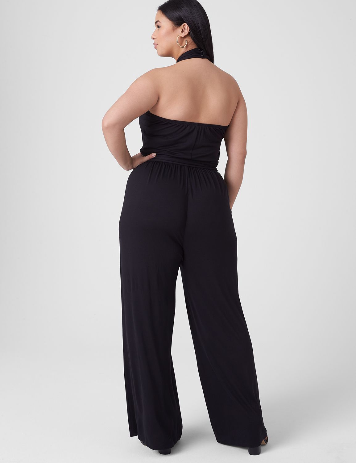 Criss-Cross Front Halter Jumpsuit