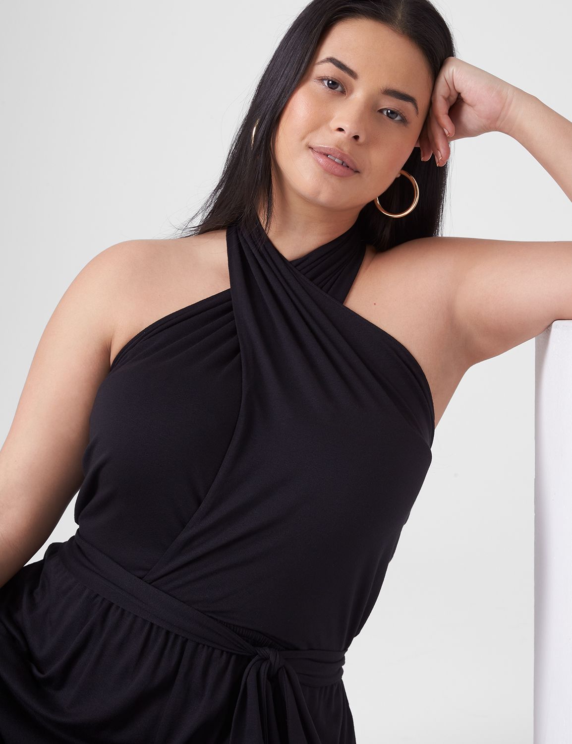 Cross front halter jumpsuit 2025