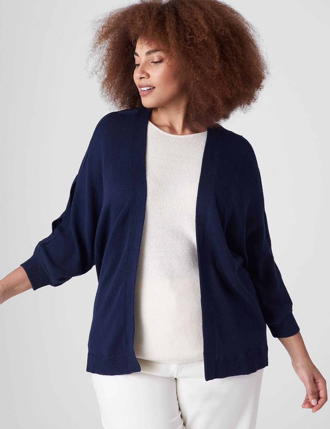 Classic Three Quarter Sleeve Open F | LaneBryant