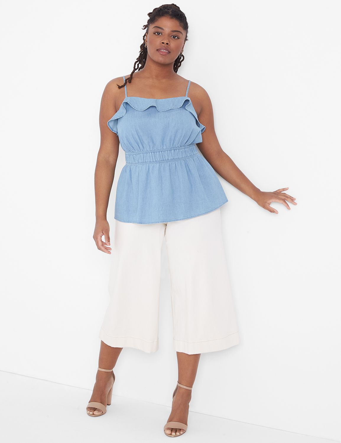 Classic Sleeveless Peplum Tank 1132 Product Image 3
