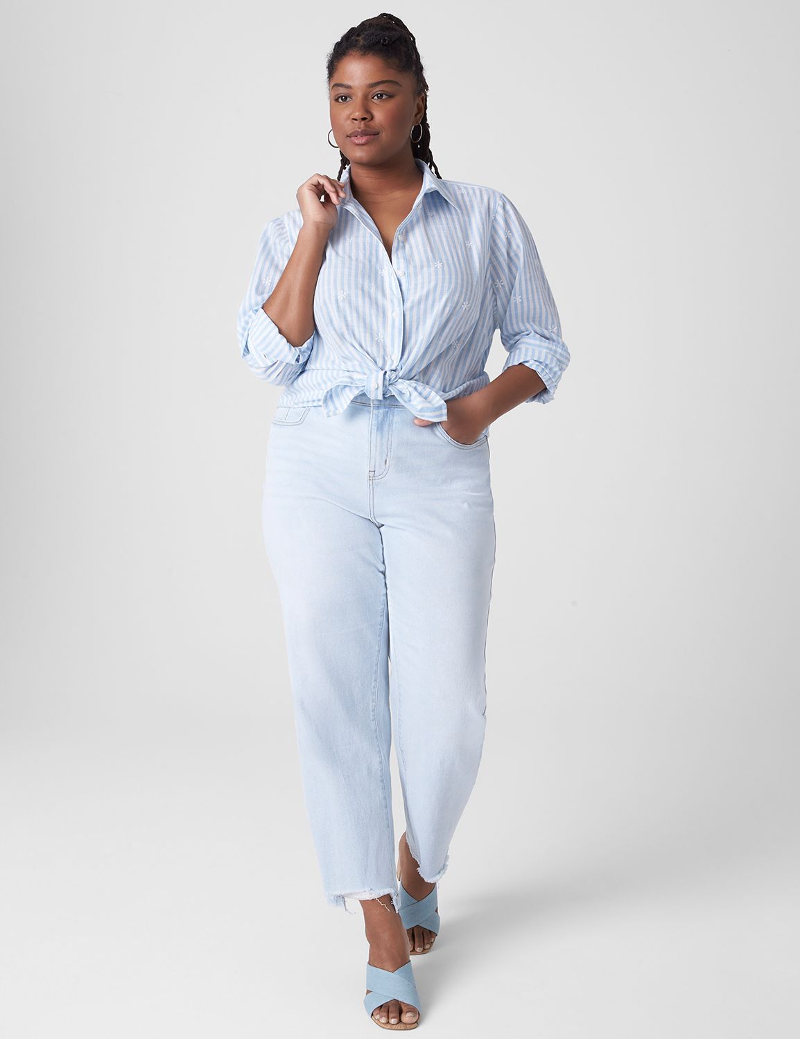 Classic Long Sleeve Button Down Emb Product Image 3