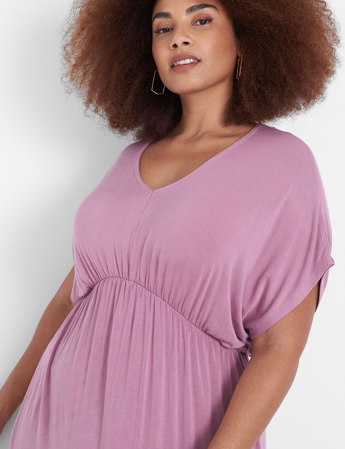 Short Dolman Sleeve V Neck Side Sli