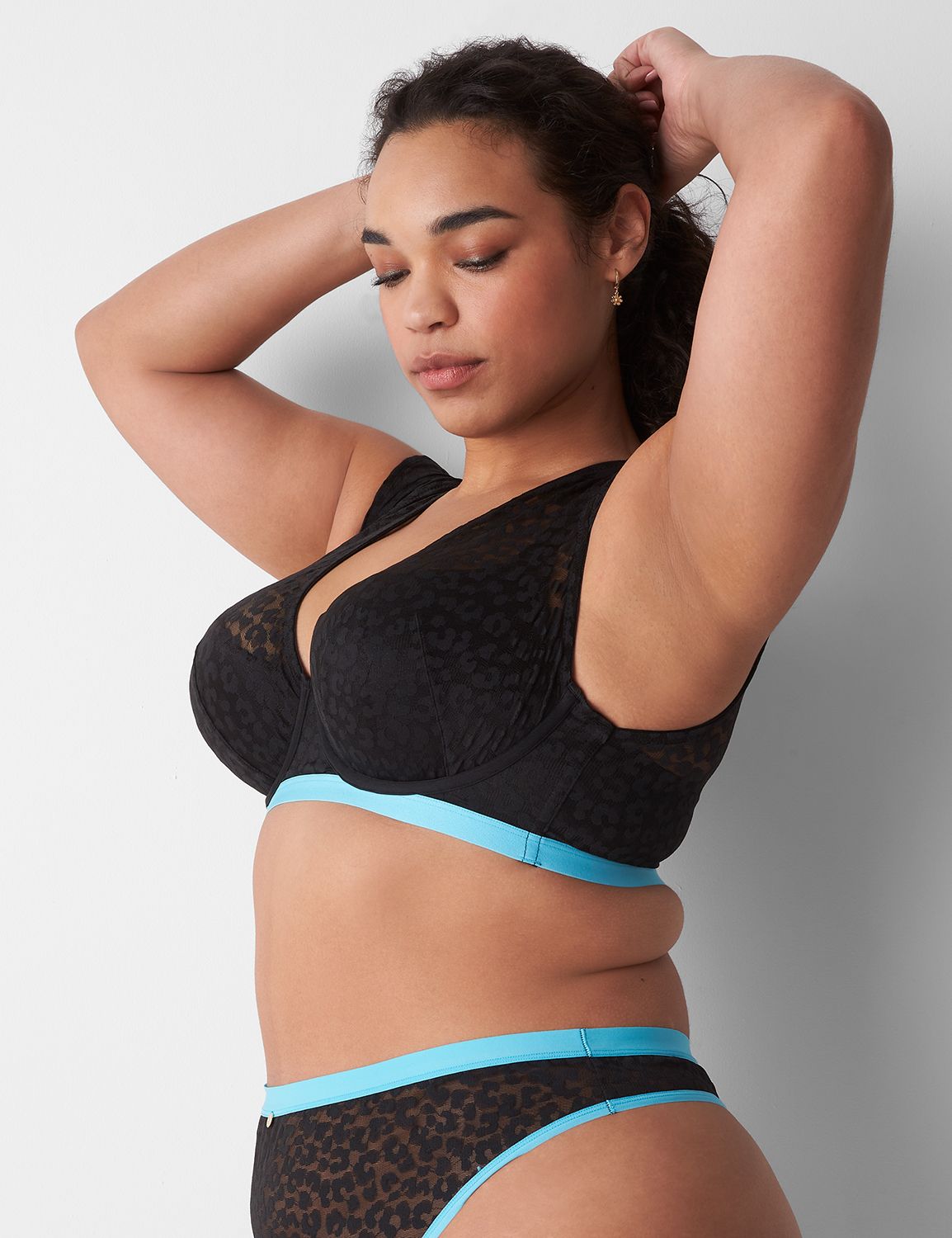 Animal Lace Underwire CapSleeve Bra LaneBryant