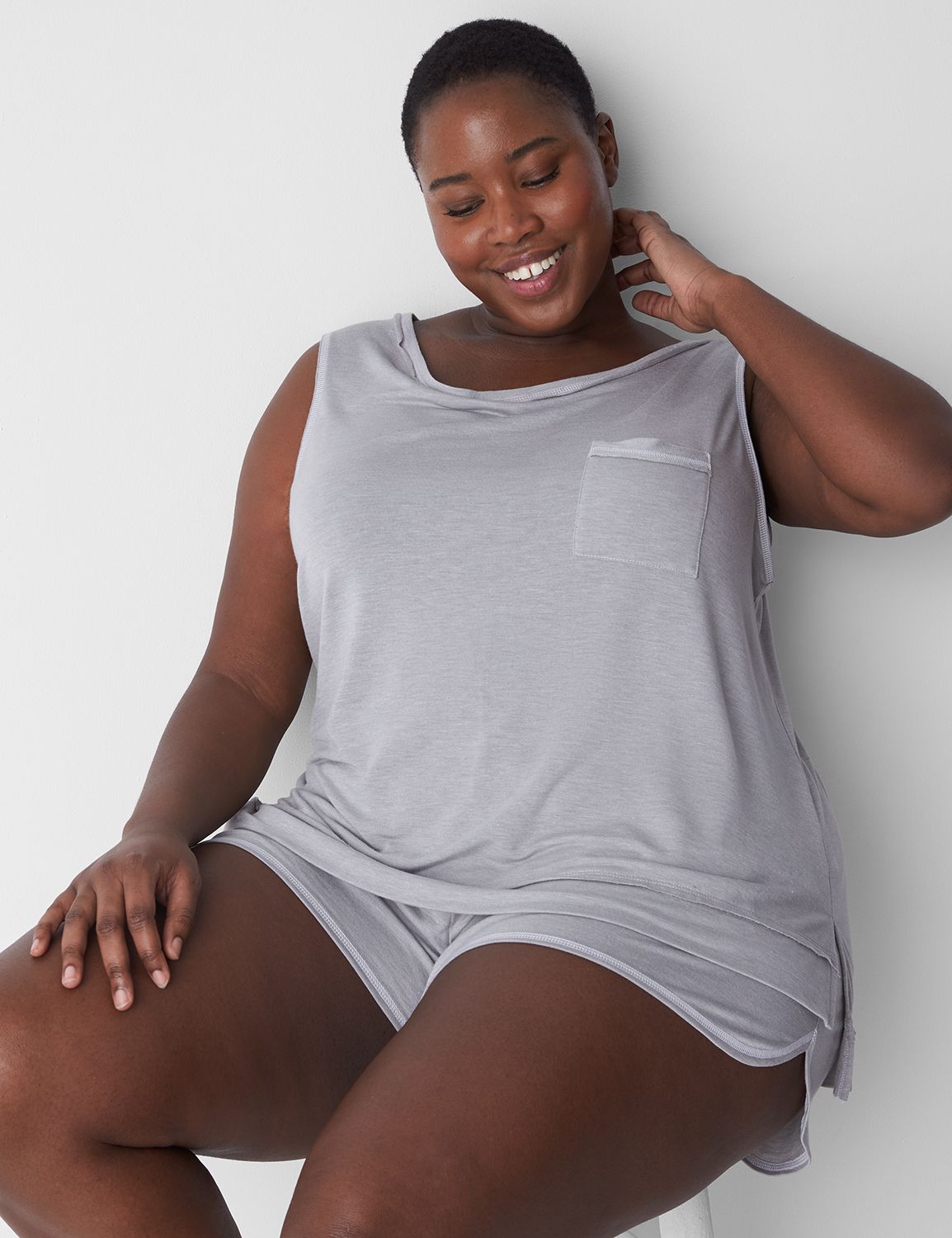 Boxy Terry Tank 1131750 S | LaneBryant