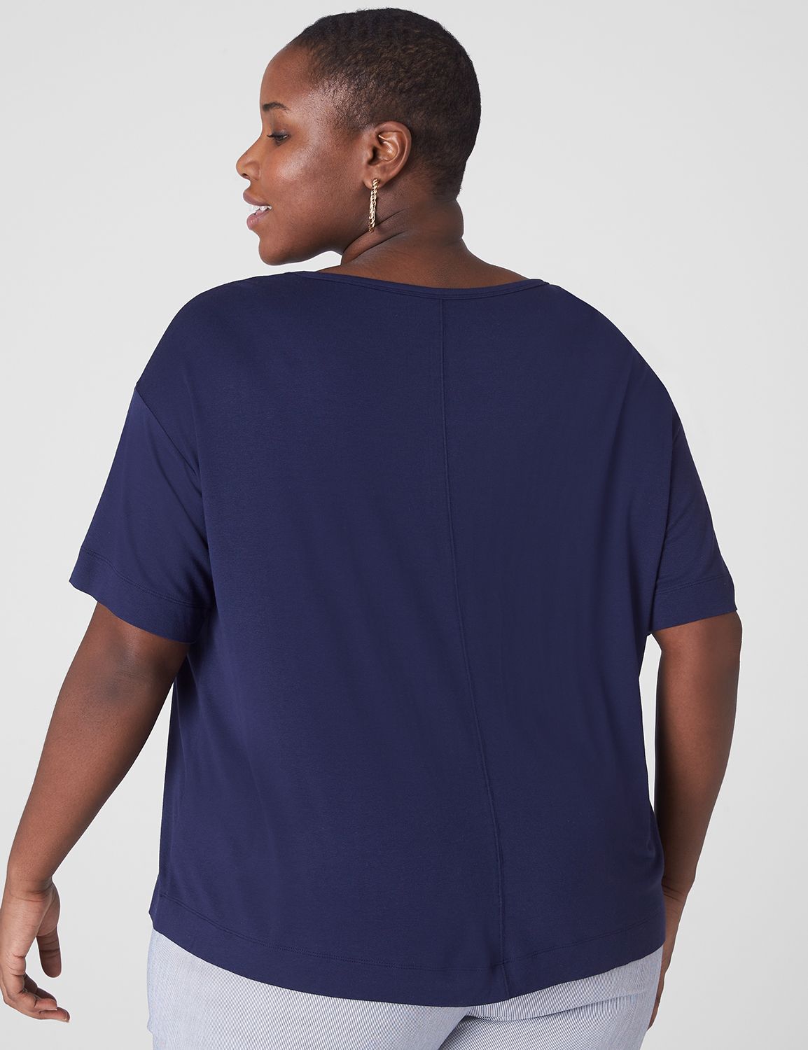 Perfect Sleeve Wide Crew-Neck Tee | LaneBryant