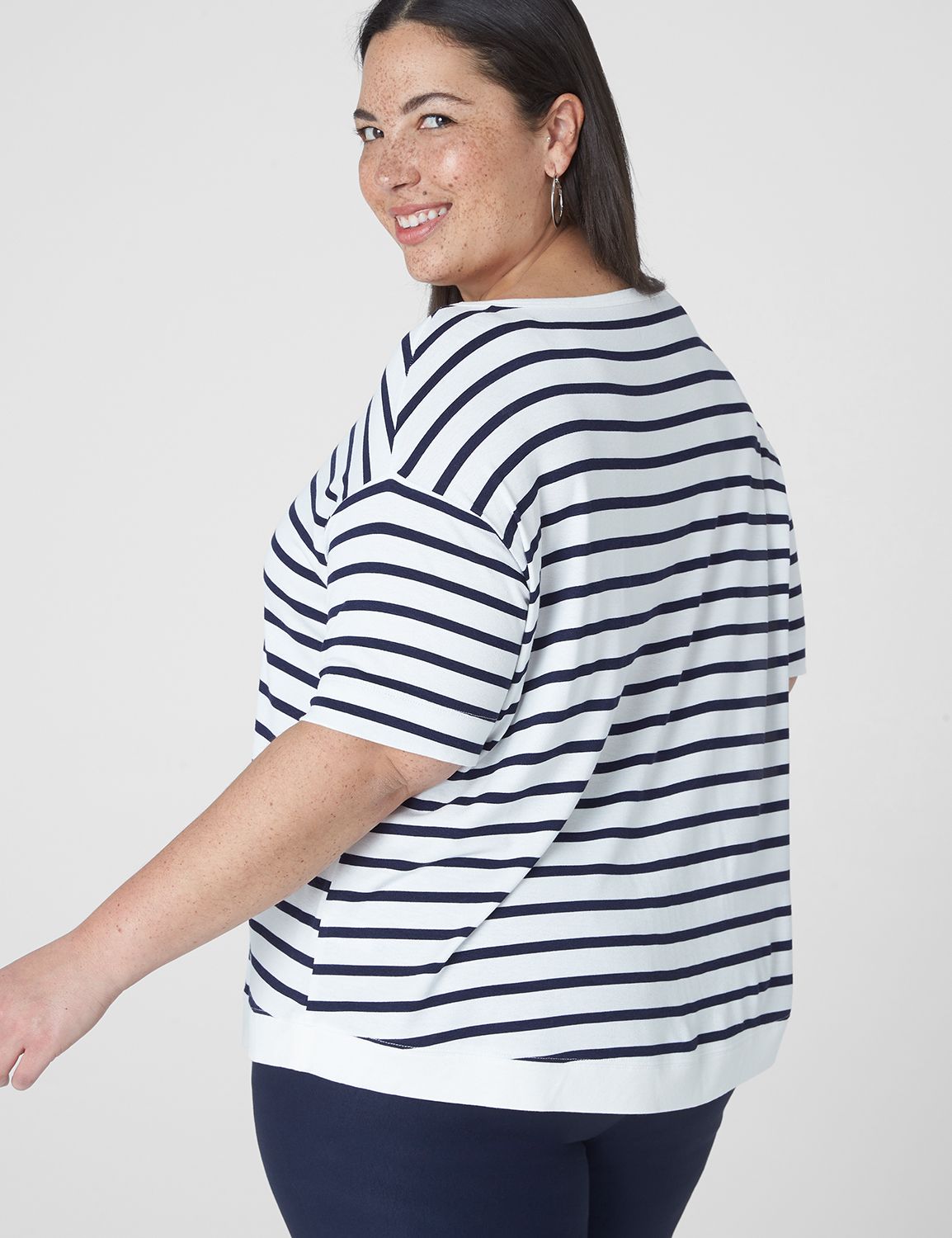 Perfect Sleeve Wide Crew-Neck Tee | LaneBryant