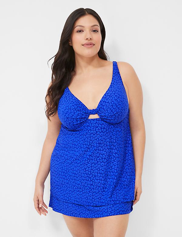 Underwire Knot-Front Tankini Top