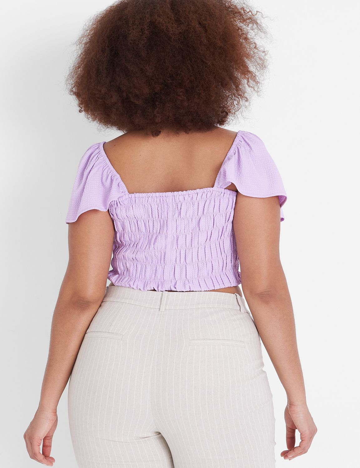 Fitted Sleeveless Ruffle Strap Smoc | LaneBryant