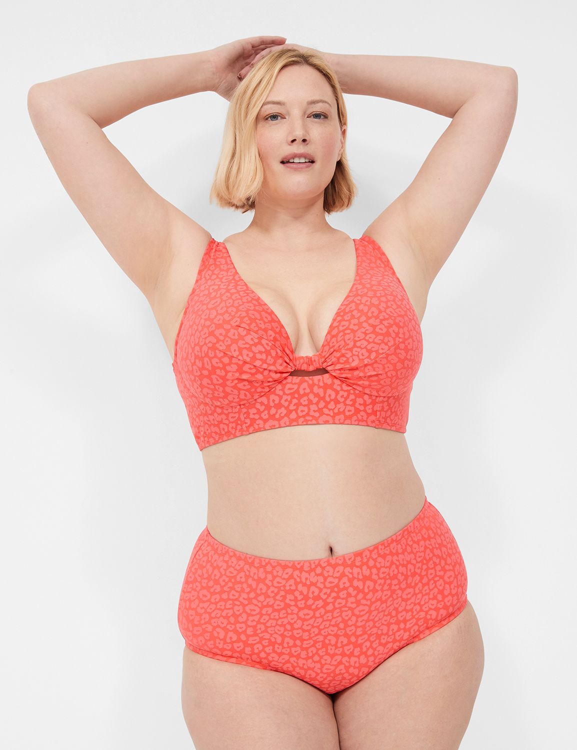 Textured UW Knot front Bikini Top 1 | LaneBryant