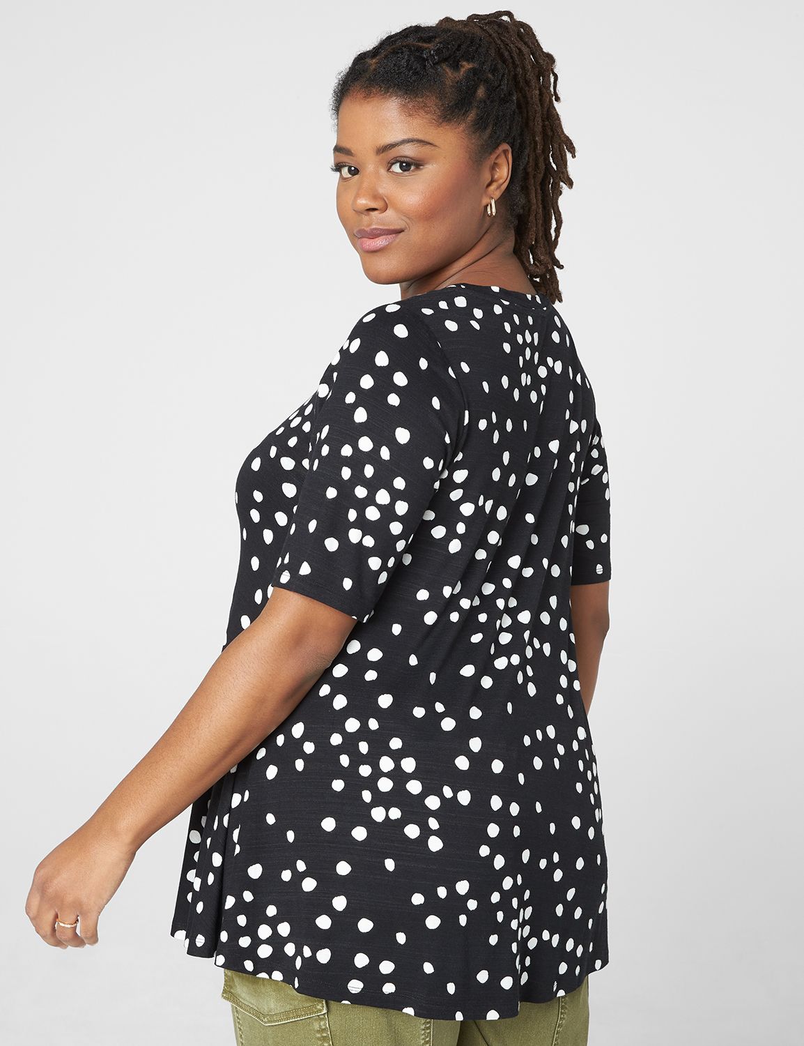 Perfect Sleeve Crew Neck Swing Tee | LaneBryant