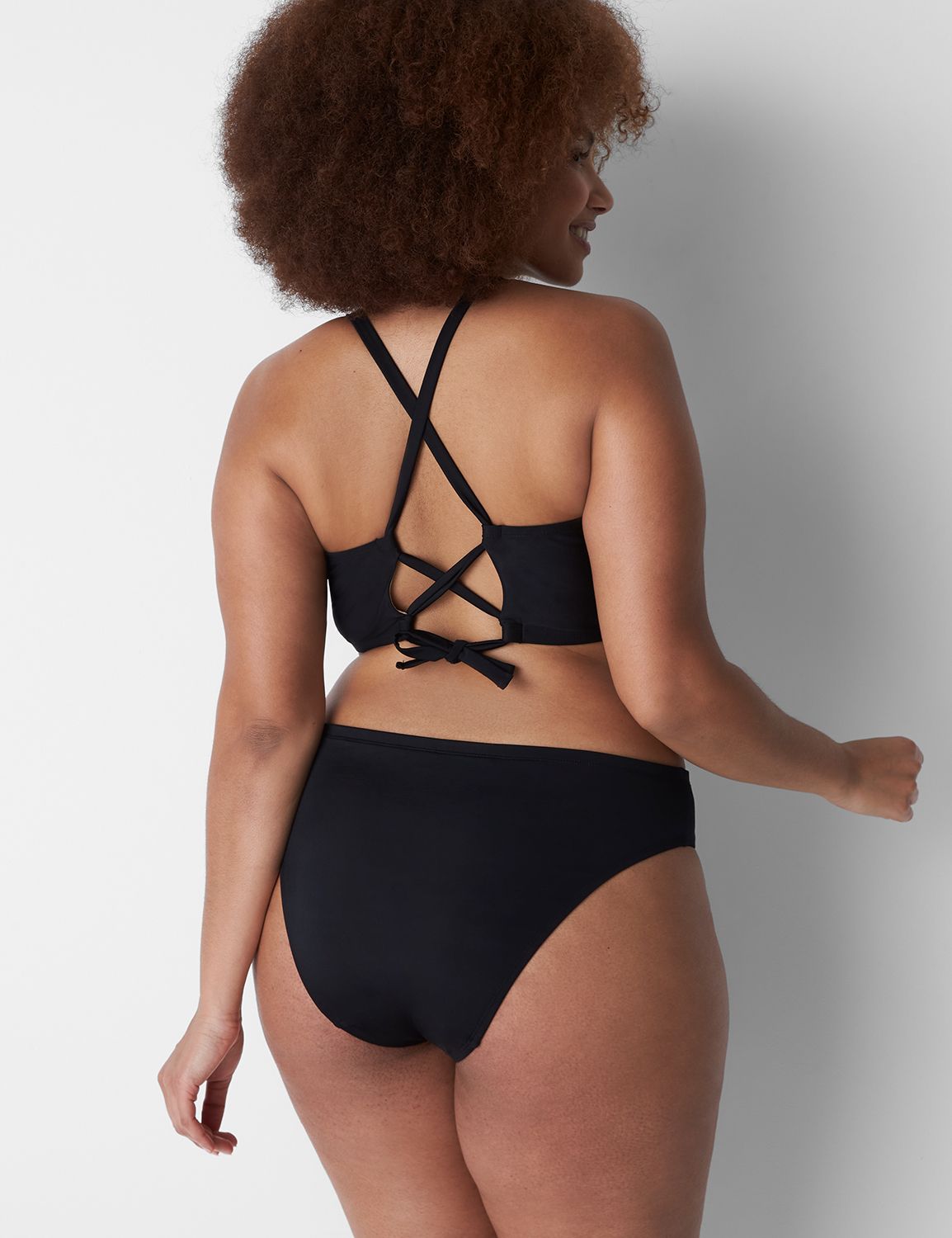 THE BALCONETTE HIGH WAIST BIKINI in BLACK SEERSUCKER