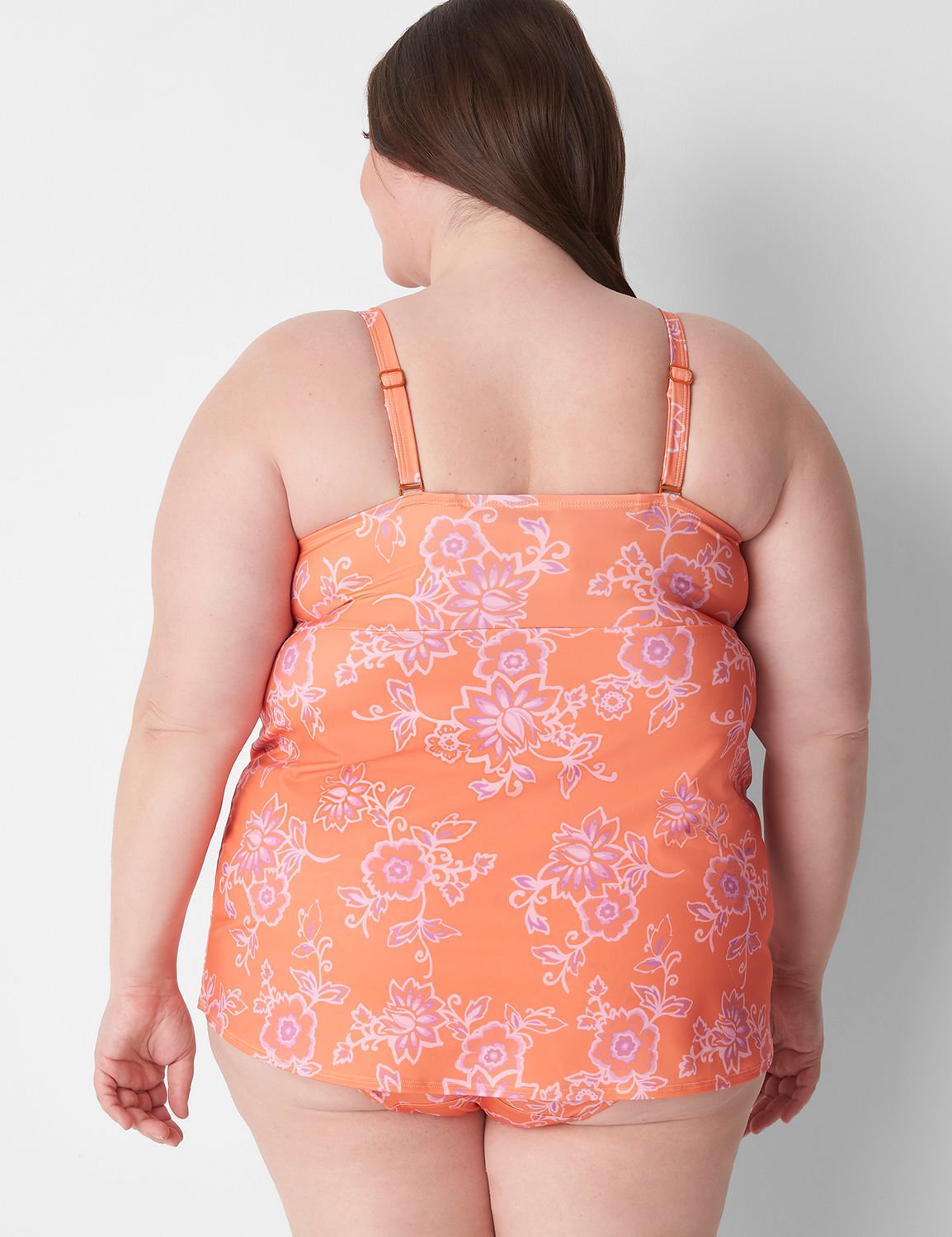 Lane Bryant + Cacique Sport Peplum Swim Tankini Top with Built-In Underwire  Bra