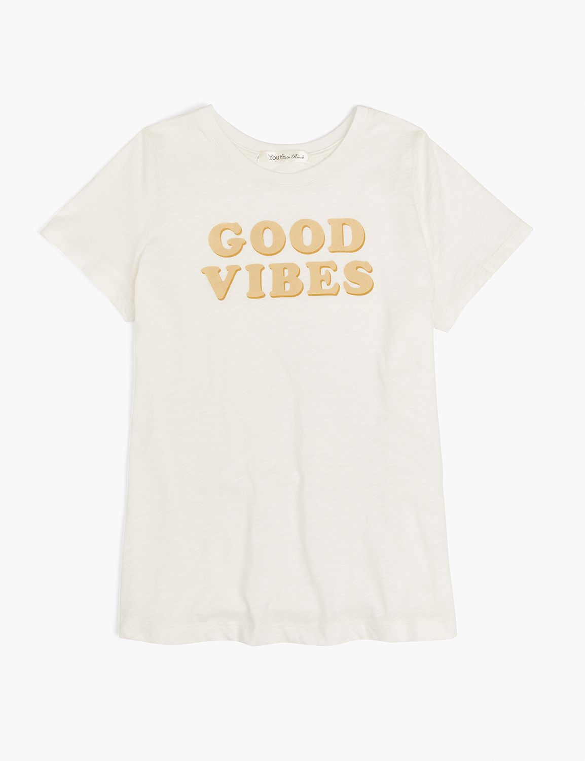 Velvet Brenda Striped Cotton Ribbed Short Sleeve Crew Neck Tee- Sahara main image 1