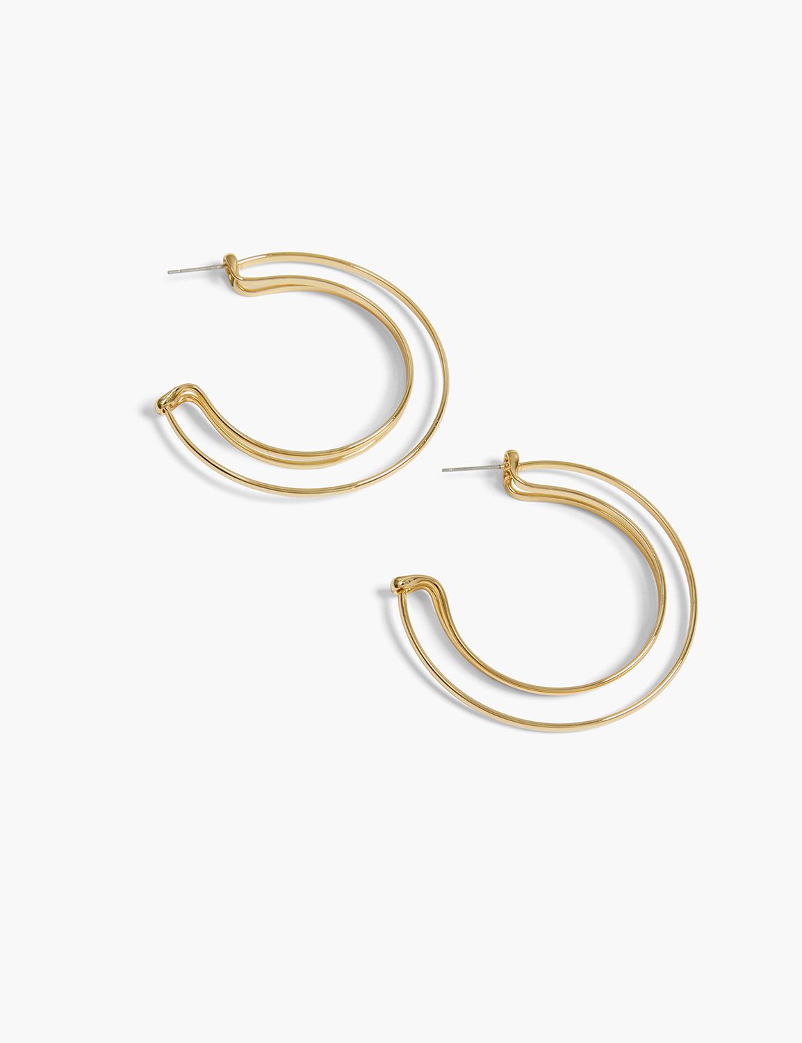 Double Layer Large Hoop Earrings | LaneBryant